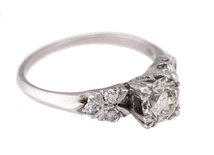 Ladies Modern Platinum 0.84CT Transition Round Brilliant Cut Engagement Ring EGL