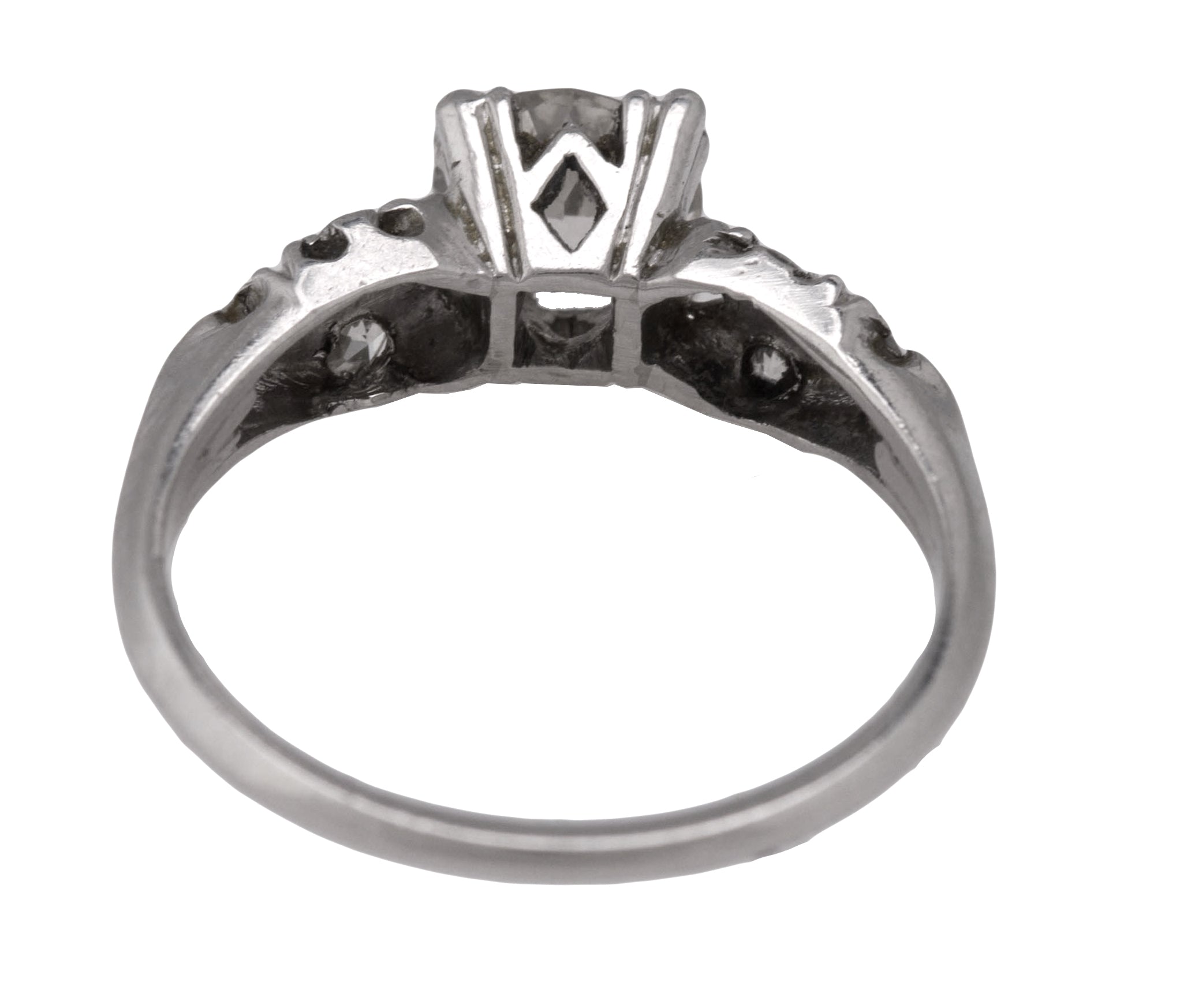 Ladies Modern Platinum 0.84CT Transition Round Brilliant Cut Engagement Ring EGL