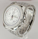 Breitling Bentley Chronograph 2.20ctw Silver Diamond A25363 Steel 48mm Watch