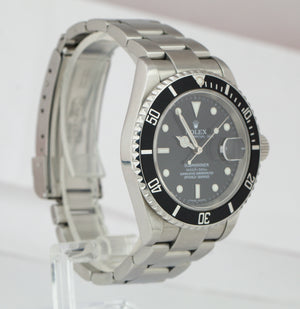 2005 Rolex Submariner Date 16610 T NO-HOLES Pre-Ceramic Stainless Steel Watch