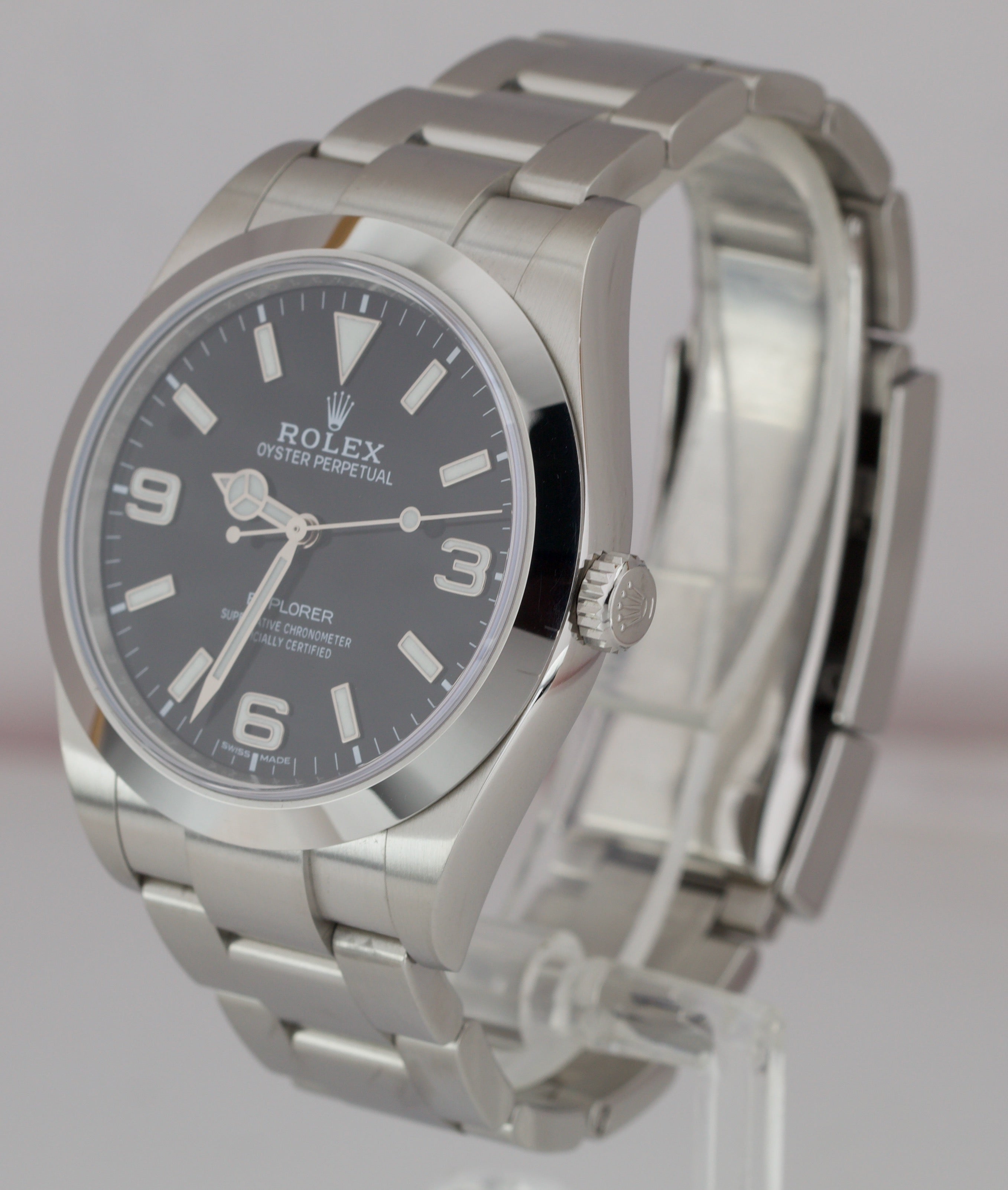 2019 MINT Rolex Explorer I Black FULL LUME 3-6-9 MK2 39mm 214270 Steel Watch