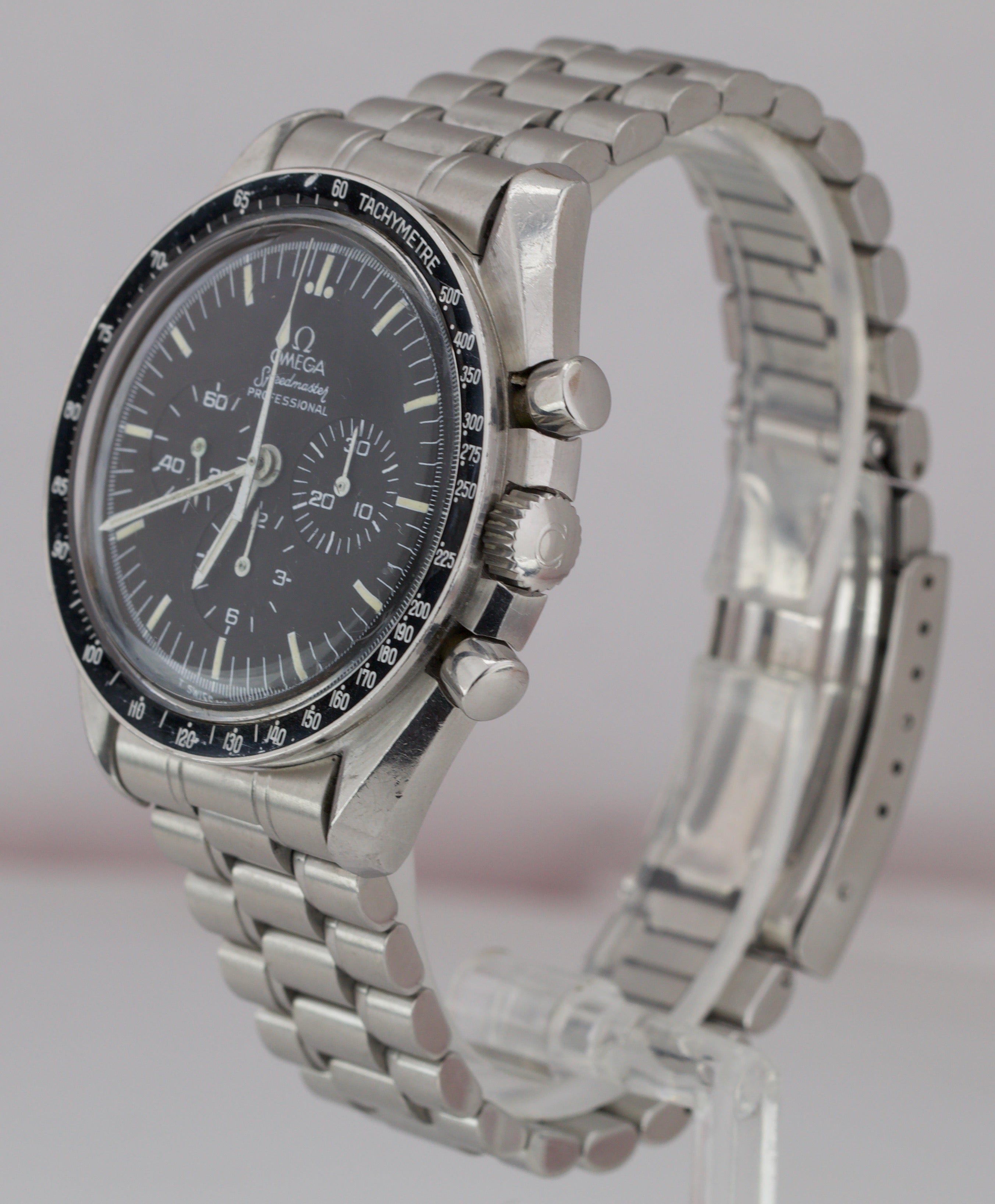 Vintage 1984 Omega Speedmaster Black 42mm PATINA 145.022 Stainless Steel Watch