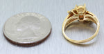 Vintage Estate 14k Yellow Gold 1ct Opal and Diamond Split Shank Ring
