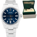NEW MAY 2021 Rolex Oyster Perpetual 34mm Steel Blue Index Oyster Watch 124200