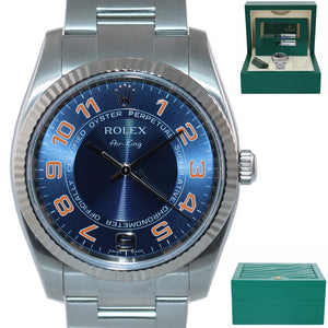 2011 PAPERS Rolex Air-King Oyster Perpetual Blue Concentric Steel 114234 Watch