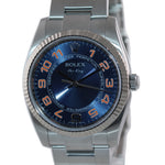 2011 PAPERS Rolex Air-King Oyster Perpetual Blue Concentric Steel 114234 Watch