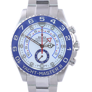 NEW 2019 Rolex Yacht-Master 2 44mm MERCEDES HANDS Steel Blue 116680 Watch