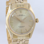 Rolex Oyster Perpetual 6567 Solid 14k Yellow Gold 34mm Champagne Dial Watch