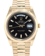 PAPERS Rolex President 40mm 228238 Yellow Gold Black Diamond Watch Box