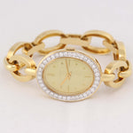 Vintage Ladies David Webb 18k Yellow Gold Platinum Diamond Bracelet Watch N8