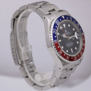 ORIGINAL Rolex GMT-Master 40mm L-Series PEPSI Blue RED 16700 Stainless Watch
