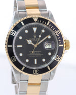 PAPERS Rolex Submariner 16613 18k Gold Steel Two Tone Black 40mm Watch Box