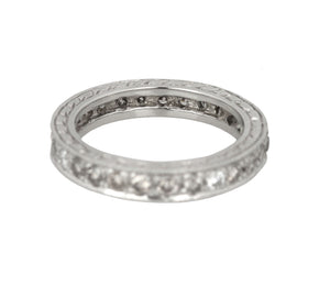 Ladies Platinum 1.08ctw Diamond 3mm Milgrain Filigree Eternity Wedding Band Ring