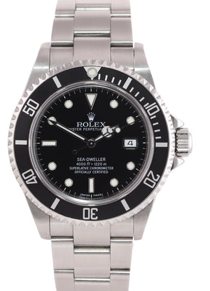 2002 Rolex Sea-Dweller Steel 16600 Black Dial Date 40mm No Holes Watch Box