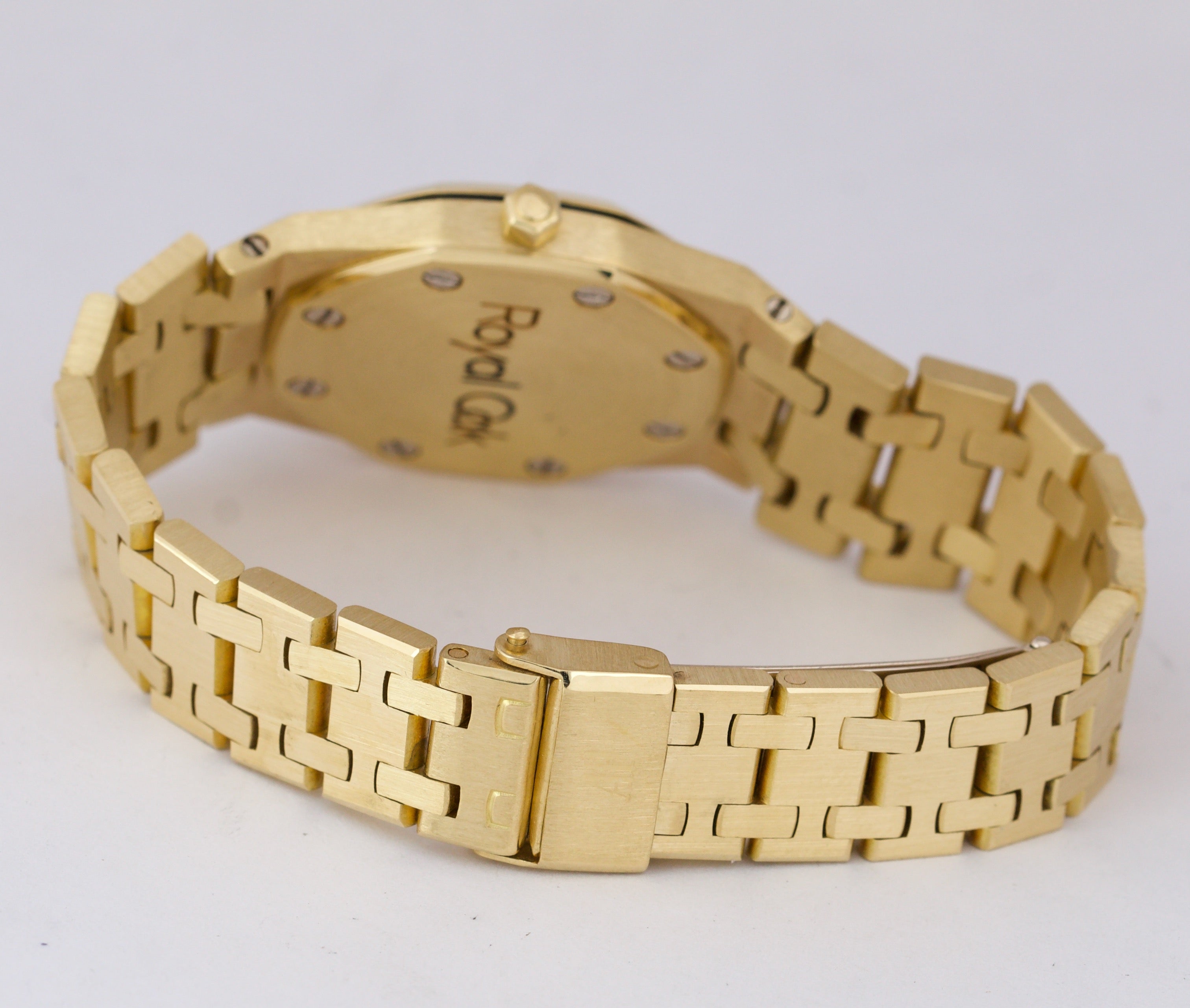 Ladies Audemars Piguet Royal Oak 6007BA Gray 18K Yellow Gold 26mm Quartz Watch