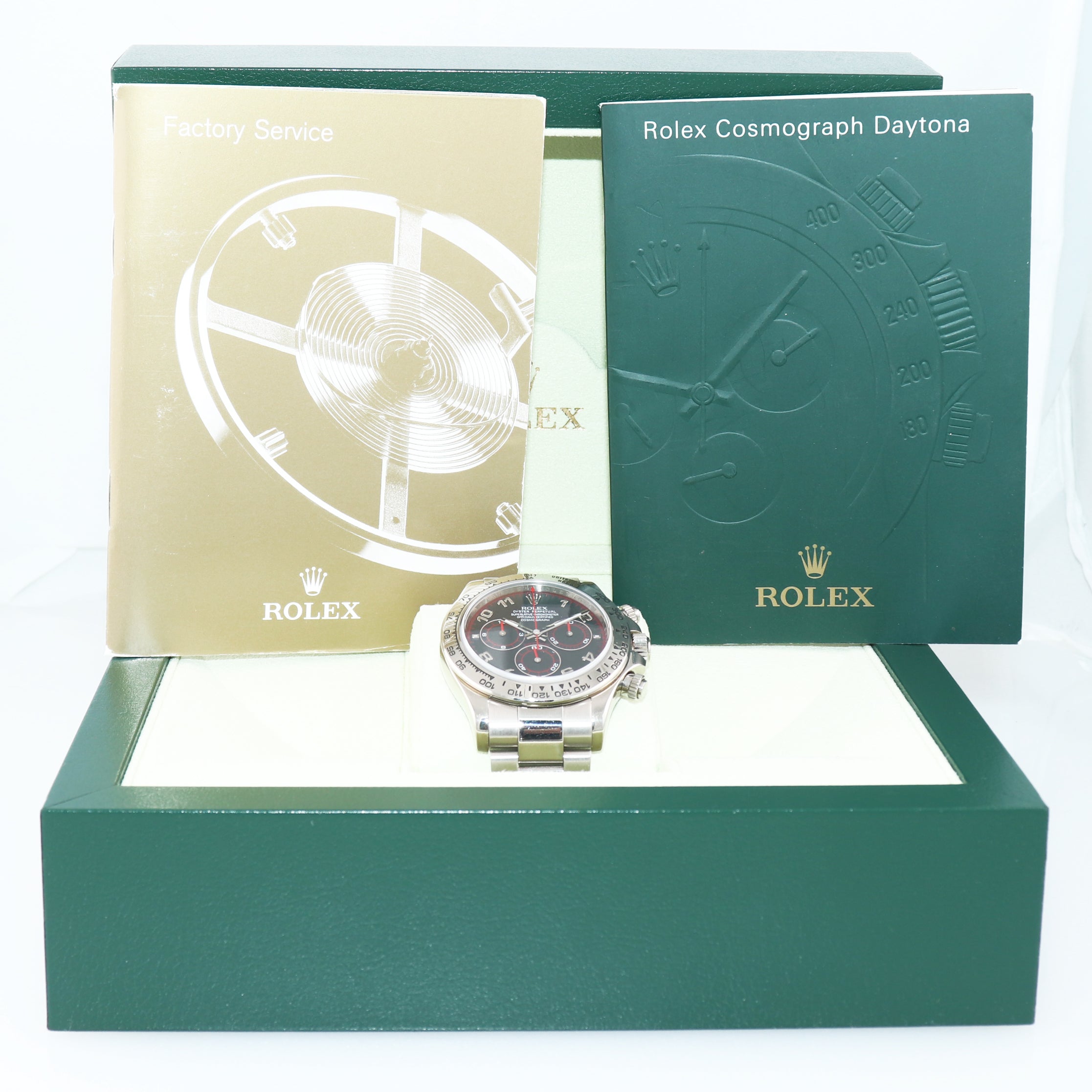 2016 RSC PAPERS Rolex Daytona Black Racing Dial 116509 18k White Gold Watch Box