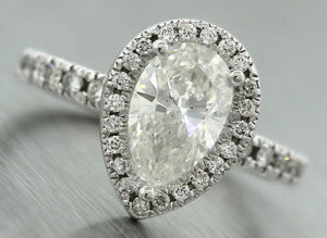Modern Estate 2.09ctw Pear Brilliant Diamond 14K Gold Engagement Ring EGL USA