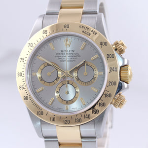 MINT 1999 Serial Rolex Daytona 16523 Zenith Slate Dial Gold Steel SEL Watch Box