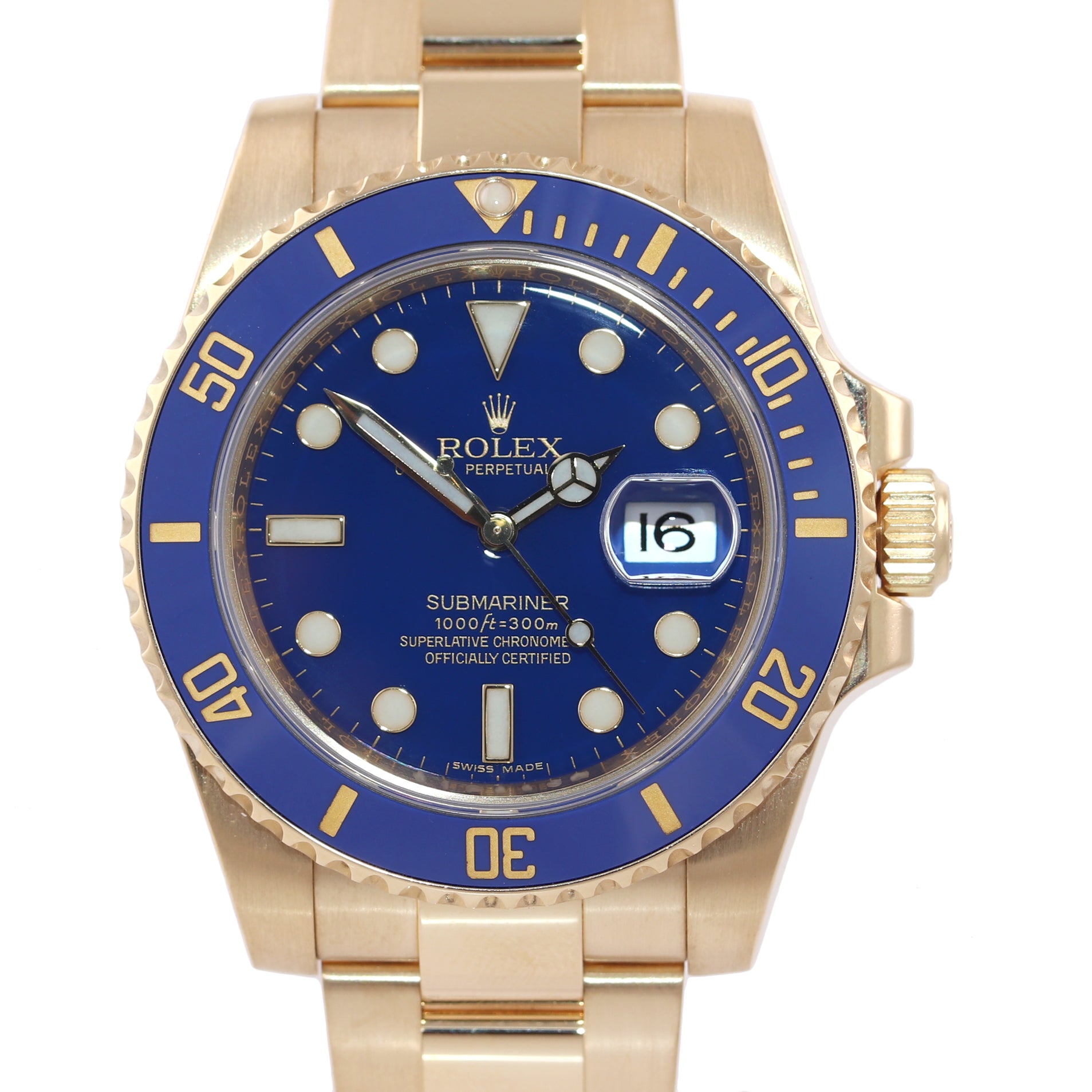 Rolex Blue Smurf Ceramic 116618 18k Yellow Gold 40MM Watch Box