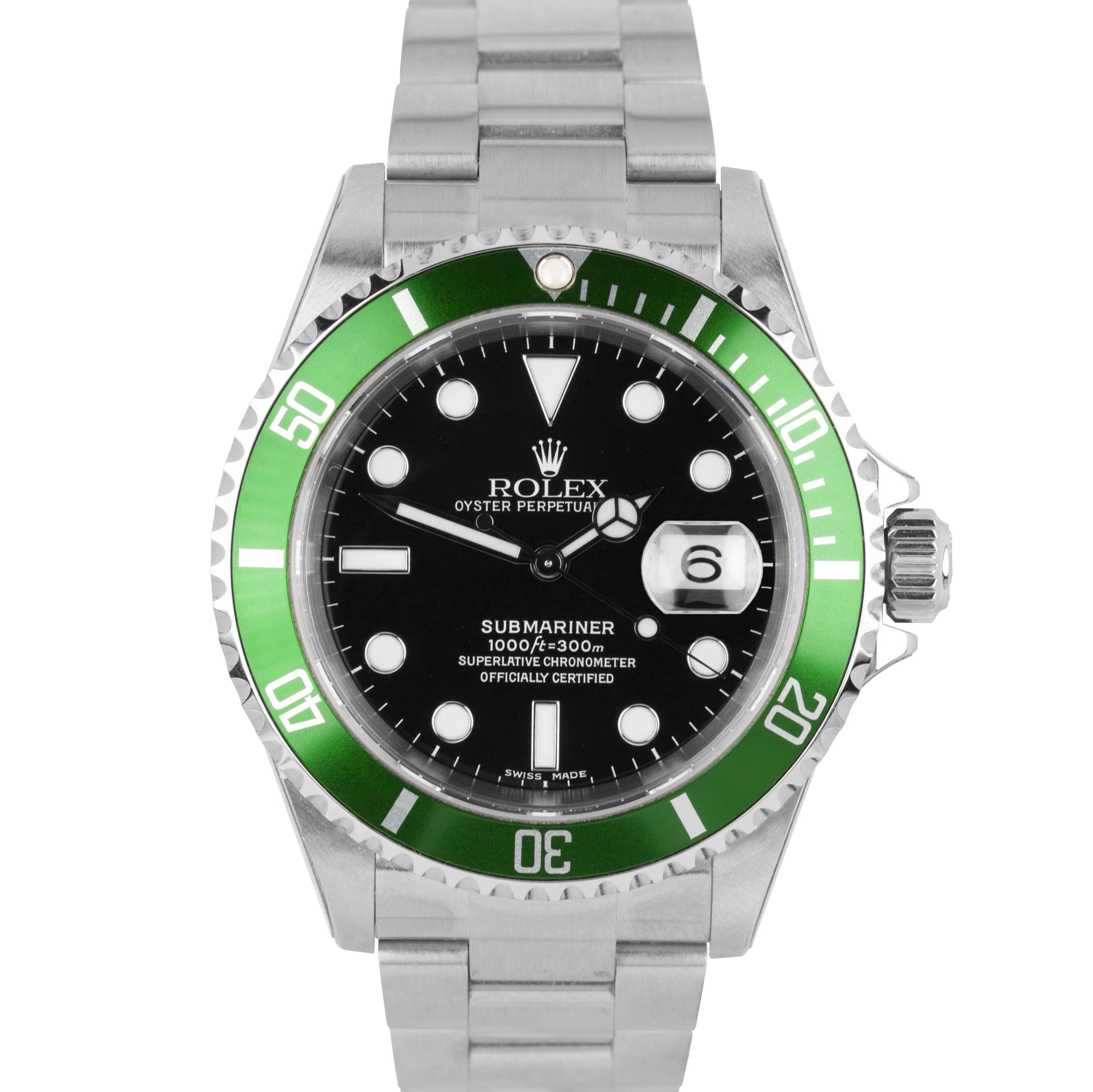 Rolex Submariner Kermit - Model M16610LV, Green Bezel 40mm Steel Watch (2003)