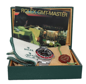 2001 Rolex GMT-Master II Pepsi Steel Blue Red 16710 SEL Oyster Band Watch Box