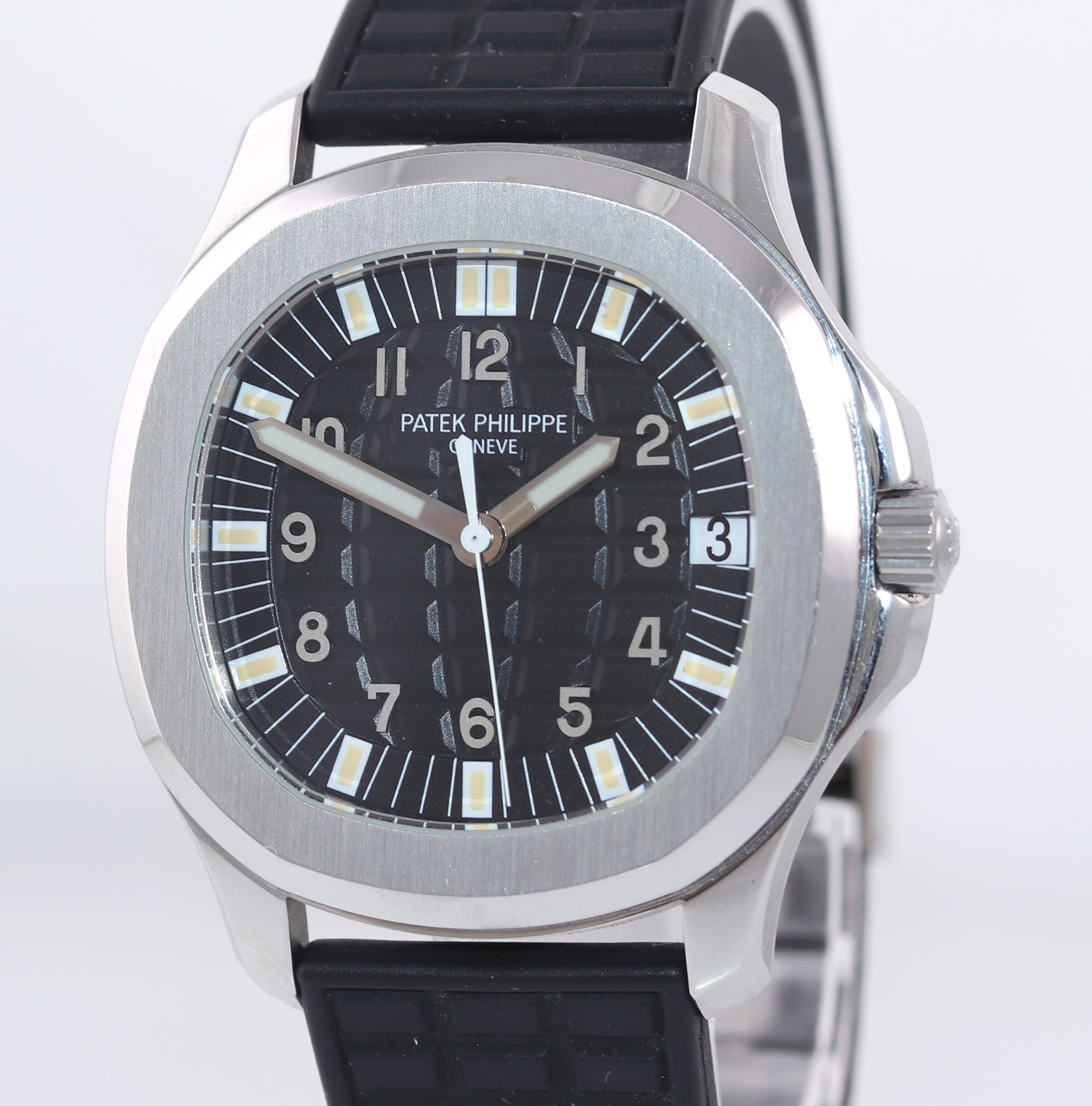 Patek Philippe Steel Aquanaut Black Rubber Tropical JUMBO 5065 38mm Watch