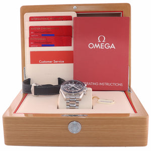 2020 PAPERS Omega Speedmaster Moonphase 304.33.44.52.03.001 Steel Blue Watch