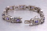Ladies Vintage Estate 14K White Gold 2.78ctw Diamond Tanzanite Gemstone Bracelet