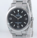 PAPERS MINT Rolex Explorer I Black 36mm 114270 Steel Black Arabic Lume Watch Box