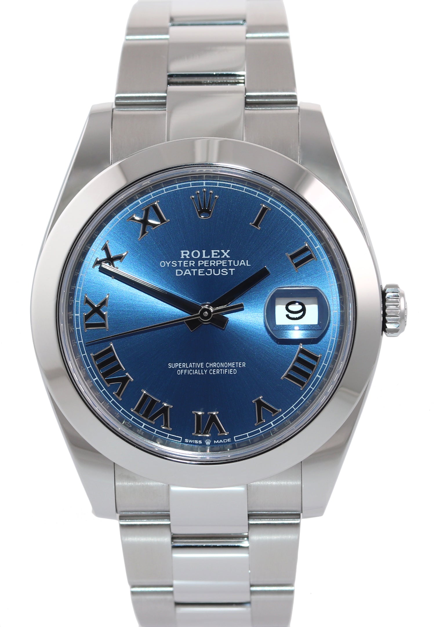 2020 NEW PAPERS Rolex DateJust 41 Steel 126300 Blue Roman Watch Box