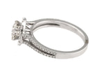 Ladies 14K White Gold 1.02 CT H SI1 Round Brilliant Diamond Halo Engagement Ring