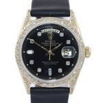 Rolex Day-Date President 36mm 1803 Black Diamond Bezel Lug 18K Yellow Gold Watch