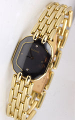 Ladies Rado Quartz 18mm Black Diamond 18K Yellow Gold Watch
