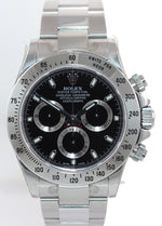2012 NEW NOS PAPERS STICKERS Rolex Daytona Black 116520 Steel Watch Box