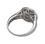 Ladies Modern 14K White Gold 1.09ctw Diamond Halo Invisible Set Engagement Ring