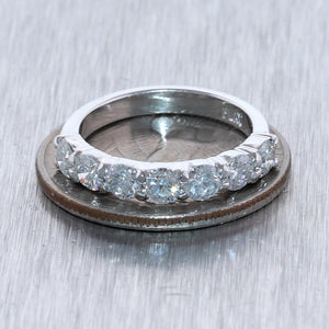 Vintage Estate Platinum 1ctw Diamond Wedding Band Ring