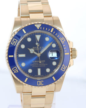 Discontinued 2019 Rolex Sunburst Blue Ceramic 116618 Yellow Gold 40mm Watch Box