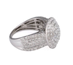 Ladies Modern 14k White Gold 1.57ctw Diamond Halo Cluster Engagement Ring