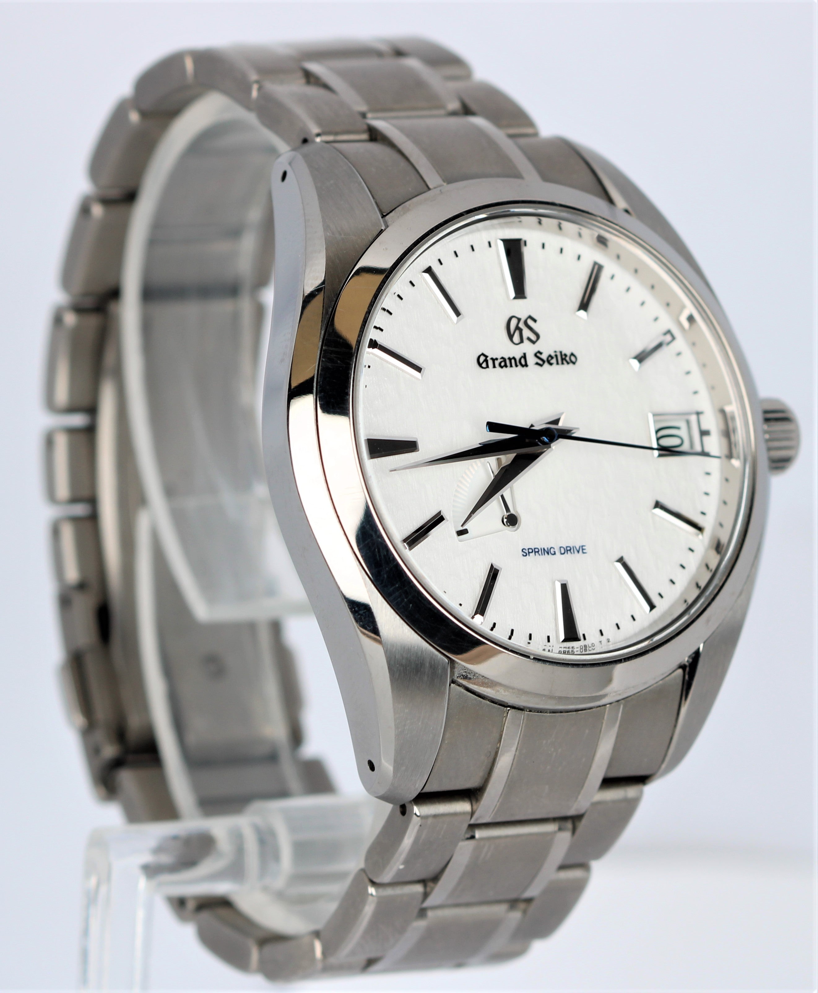 2021 Grand Seiko 42mm Titanium White Snowflake Automatic SBGA211 Watch B&P