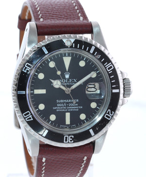 Rolex 1680 Submariner Steel 40mm Matte  Patina Black Dial Watch
