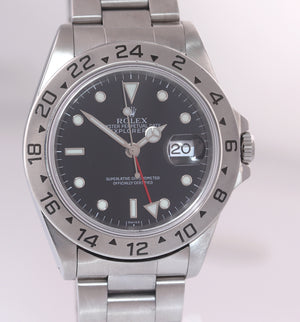 MINT Rolex Explorer II 16570 Steel Black Dial Date Swiss Only GMT 40mm Watch Box