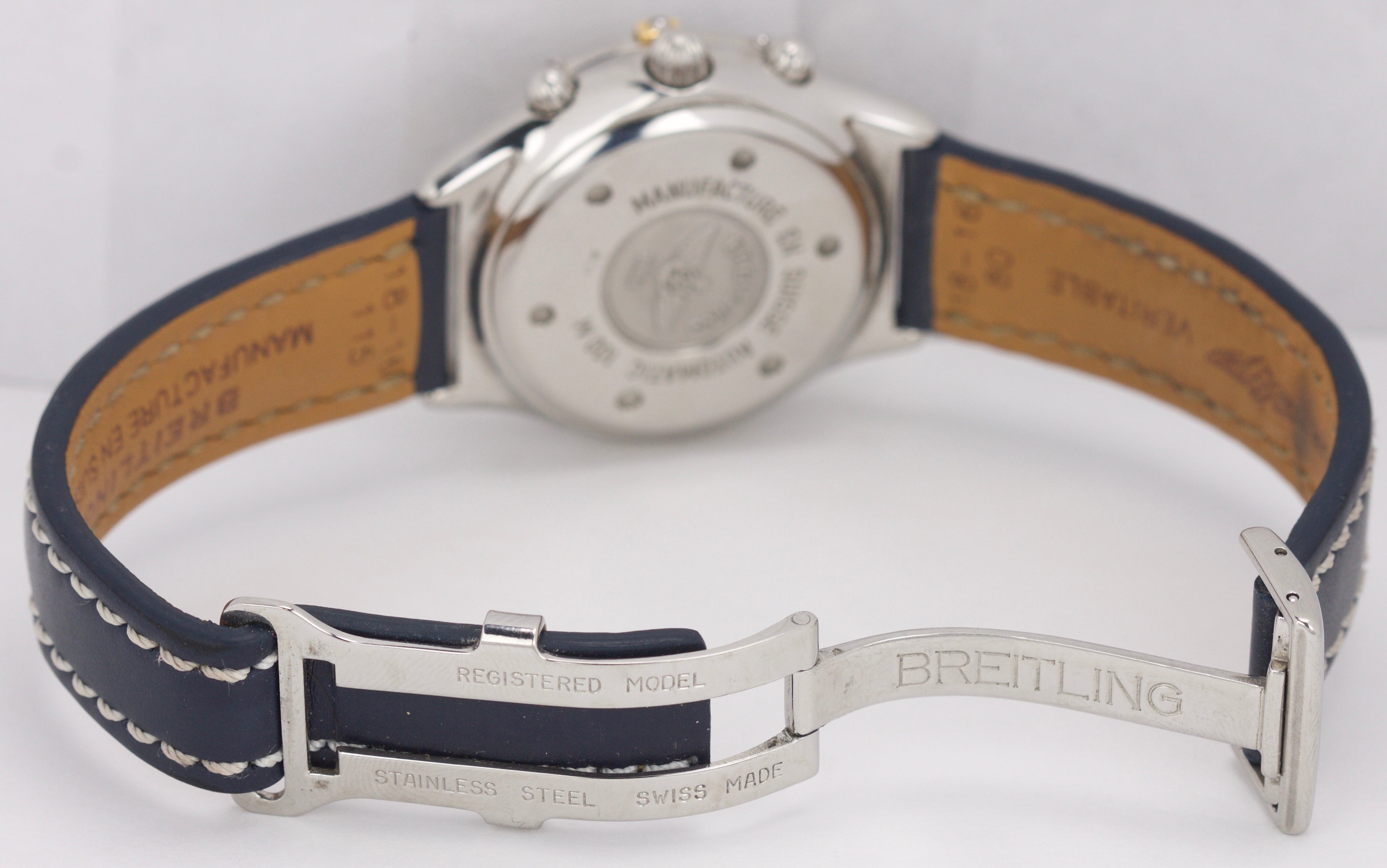 Breilting Windrider ChronoCockpit Two-Tone 18K Gold Steel Grey 37mm Watch B30011