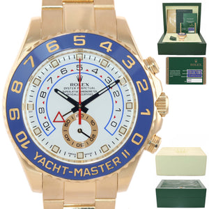 2013 PAPERS BLUE HANDS Men's Rolex Yacht-Master 2 Yellow Gold 116688 44mm Watch