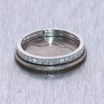 1920's Antique Art Deco Platinum 0.50ctw Diamond Wedding Band Ring