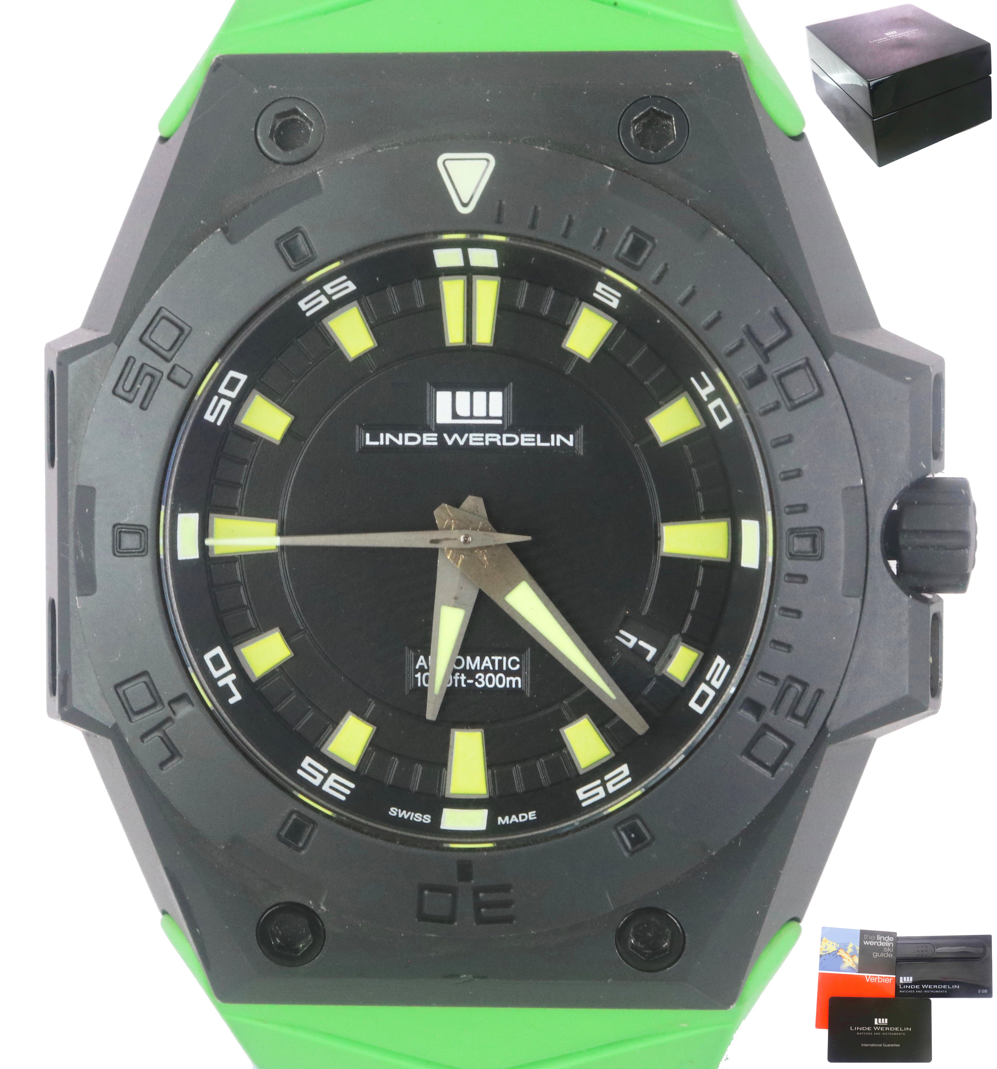 Linde Werdelin Hard Black II HBII.2.6 Green Yellow Automatic Index Swiss Watch