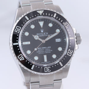 MINT 2017 Rolex Sea-Dweller 4000 SD4K 116600 Steel Black Ceramic Dive Watch