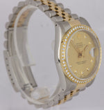 Rolex DateJust 36mm Two-Tone Diamond Champagne Stainless Jubilee Watch 16233