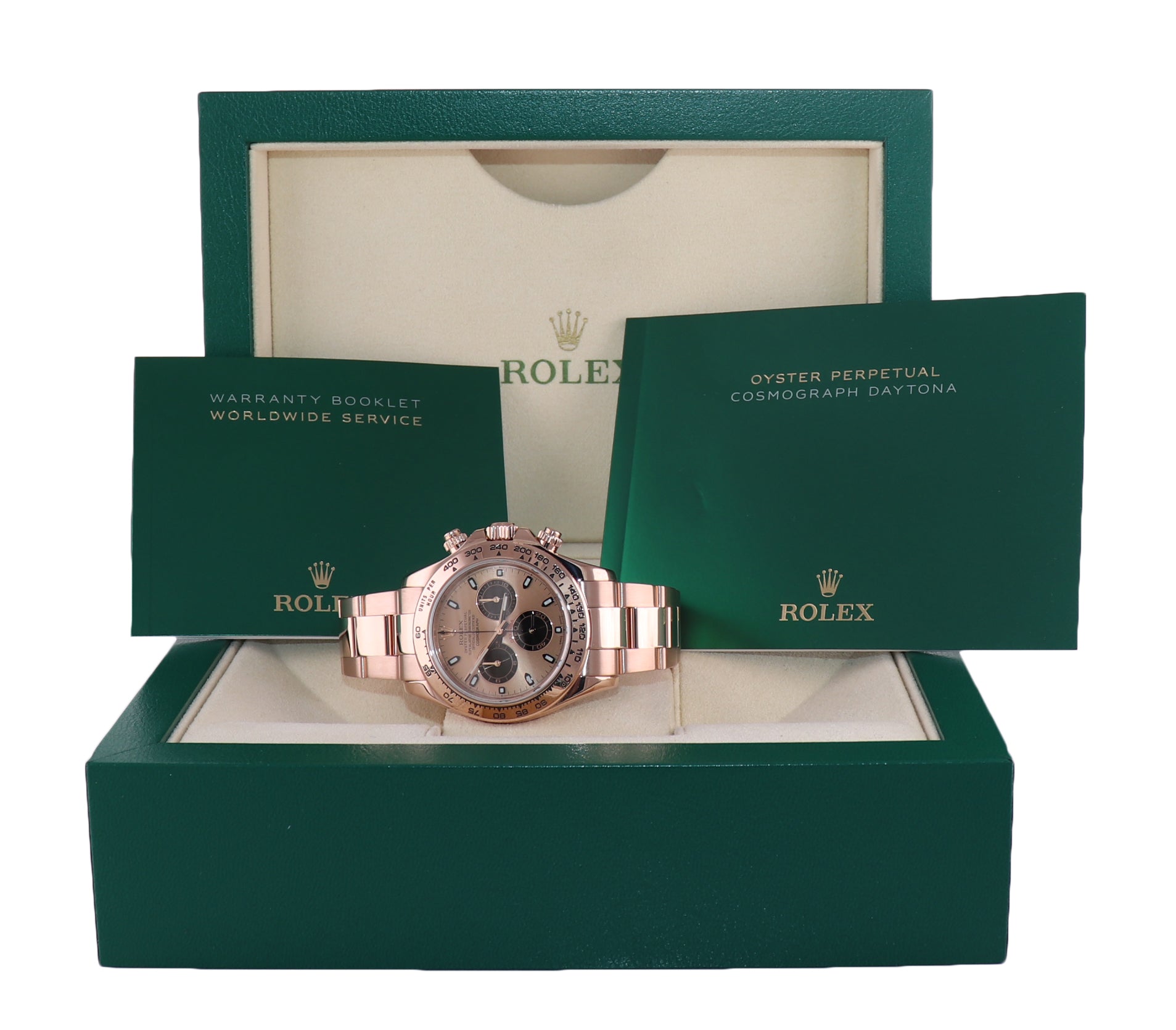 2020 Rolex Daytona Rose Gold 18k Pink Panda Dial 116505 Chrono Watch Box