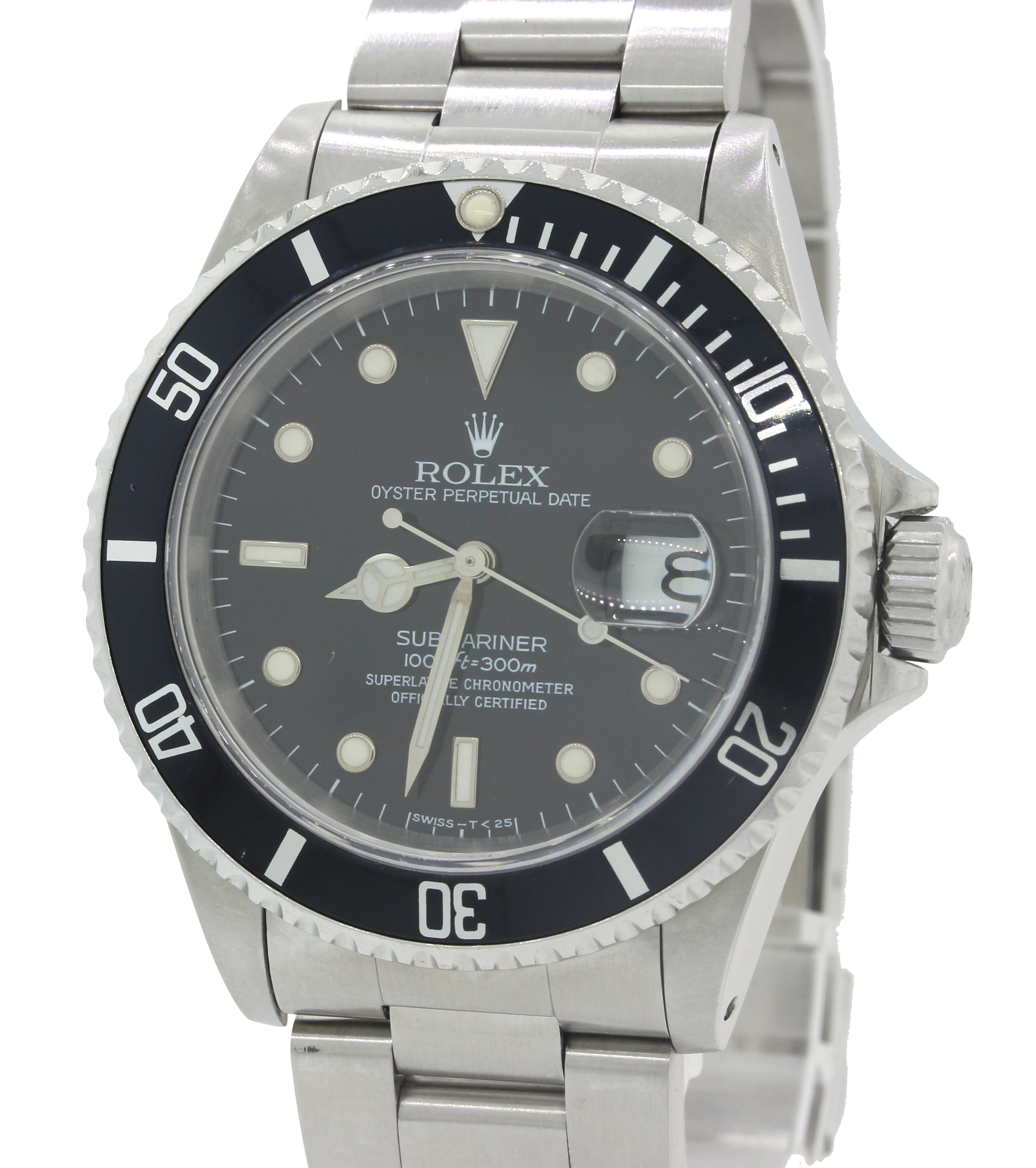 MINT Rolex Submariner Date 16610 Steel 40mm Black Dive Pre Ceramic S Watch Y8