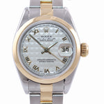 PAPERS MINT Ladies Rolex DateJust 79163 18k Gold Two Tone 26mm Pyramid Watch
